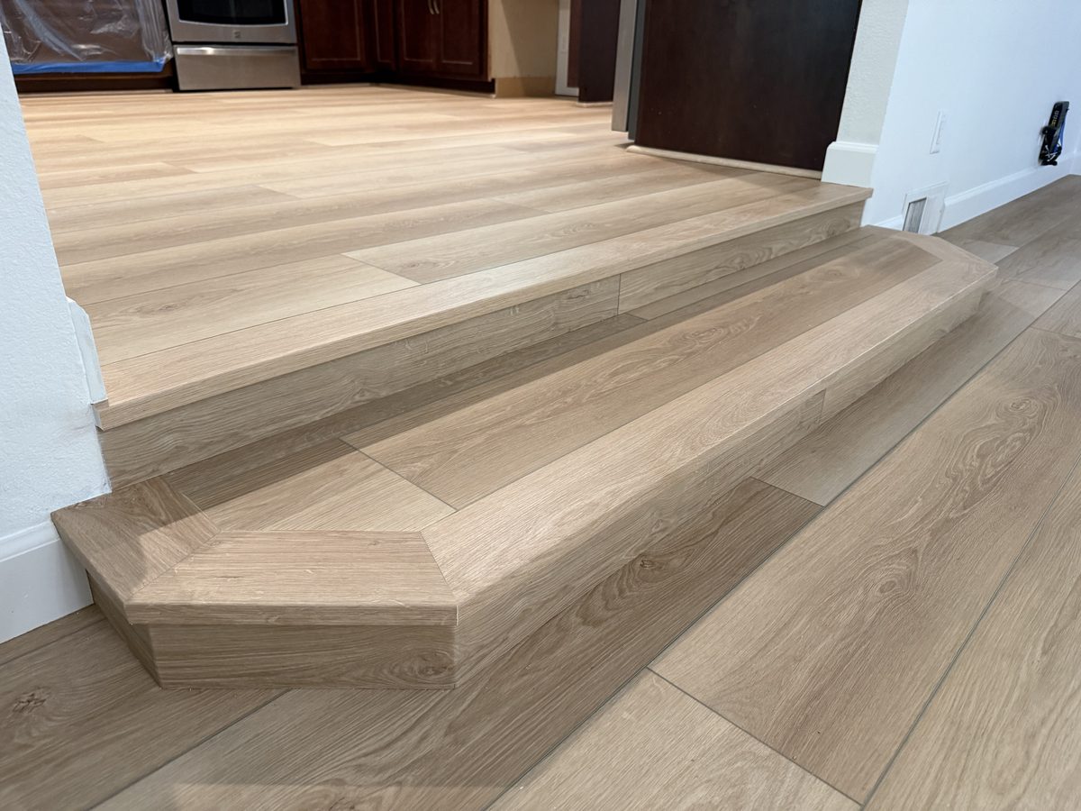 Flooring and stair detail after a remodel